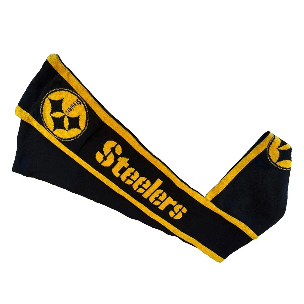 Pittsburg Steelers Hooded Scarf with Pockets NFL Football Black/Yellow; OS;‎ NWT